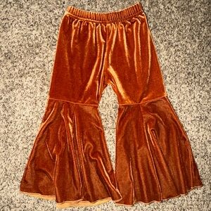 Velvet Flare Kids Bottoms - Orange